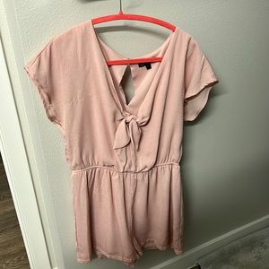 Mauve Romper with bow accent